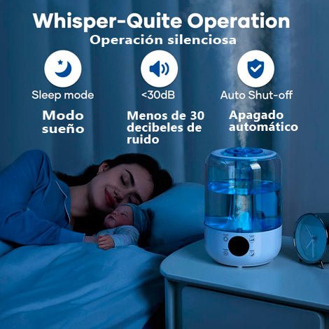 Este humidificador tiene apagado automatico y es muy silencioso