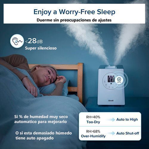 Duerme comodo y sin preocupaciones con este humidificador de aire