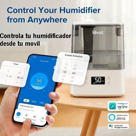 Humidificador de aire Levoit 6 Lts | Crea un Entorno Saludable en Casa - Humidificadores de aire